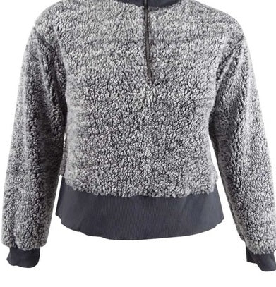 Suéter Derek Heart Juniors com gola alta e zíper, preto, pérola, cinza, tamanho grande