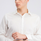 Camisa social masculina Bar III Slim Fit Stretch, branca, tamanho 15x32-33