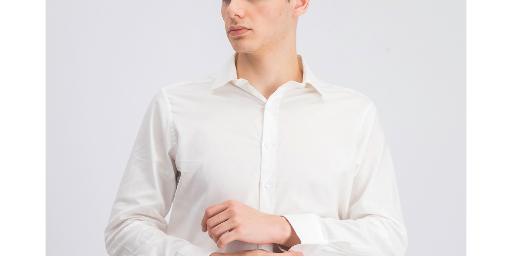 Camisa social masculina Bar III Slim Fit Stretch, branca, tamanho 15x32-33