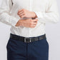 Camisa social masculina Bar III Slim Fit Stretch, branca, tamanho 17,5 x 36-37