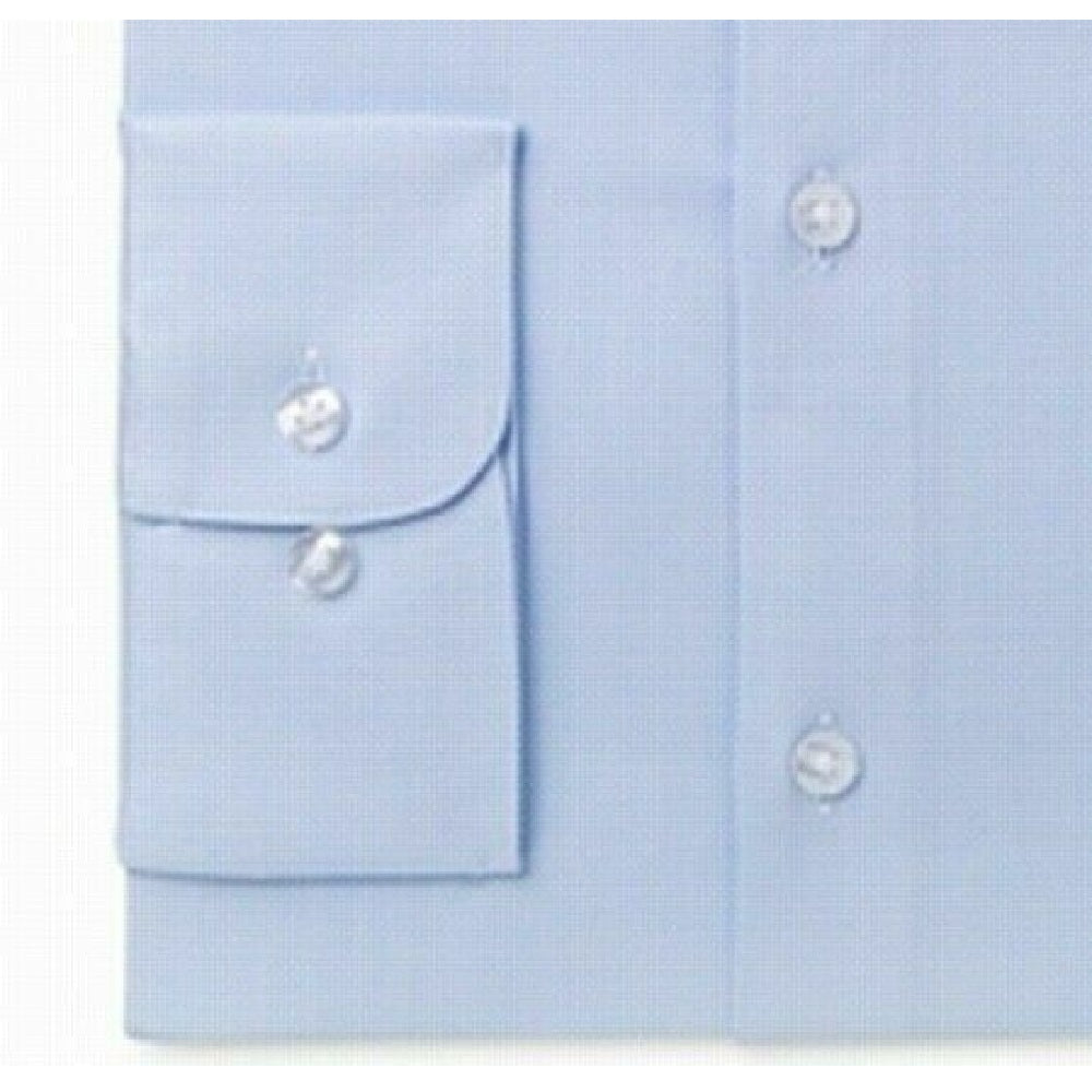 Camisa social texturizada Bar III Max Slim Fit masculina, azul claro, tamanho 14x32-33