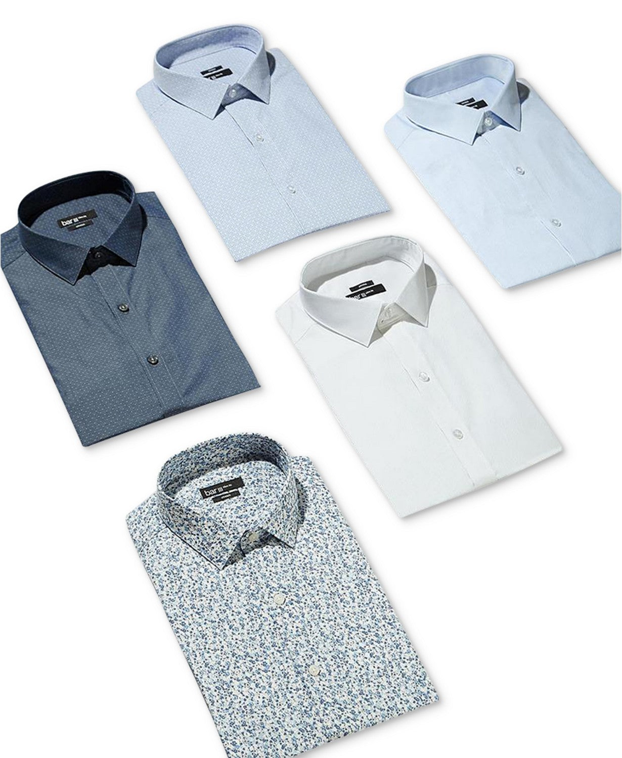Camisa social masculina Bar III Slim Fit Stretch Pasblue tamanho 15-34-35