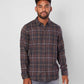 Camisa xadrez Hurley Vedder Washed Masculina Marrom Tamanho XX-G