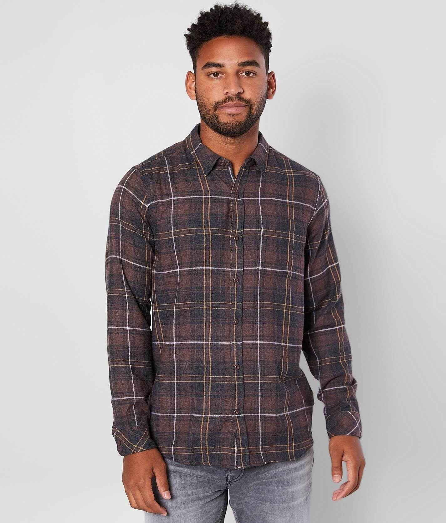 Camisa xadrez Hurley Vedder Washed Masculina Marrom Tamanho XX-G