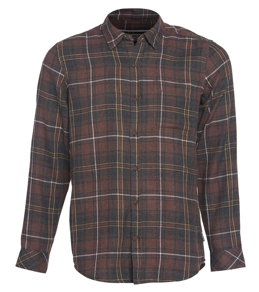 Camisa xadrez Hurley Vedder Washed Masculina Marrom Tamanho XX-G