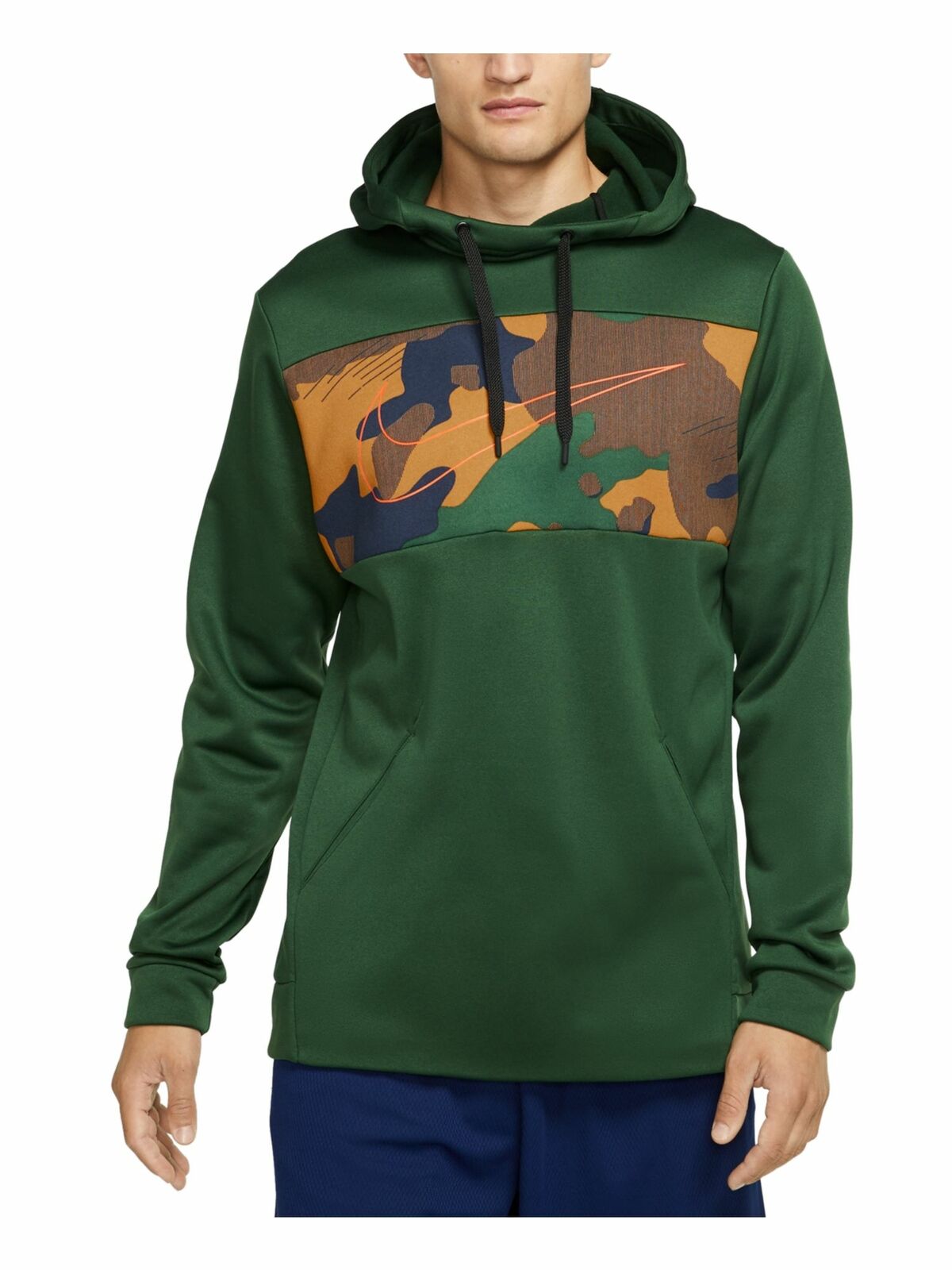 Moletom com capuz Nike Therma Colorblocked Training Masculino Verde Tamanho Extra Grande
