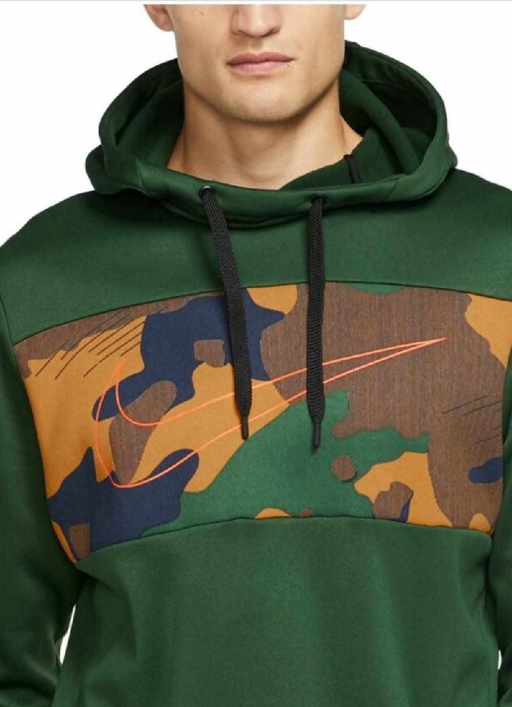 Moletom com capuz Nike Therma Colorblocked Training Masculino Verde Tamanho Extra Grande
