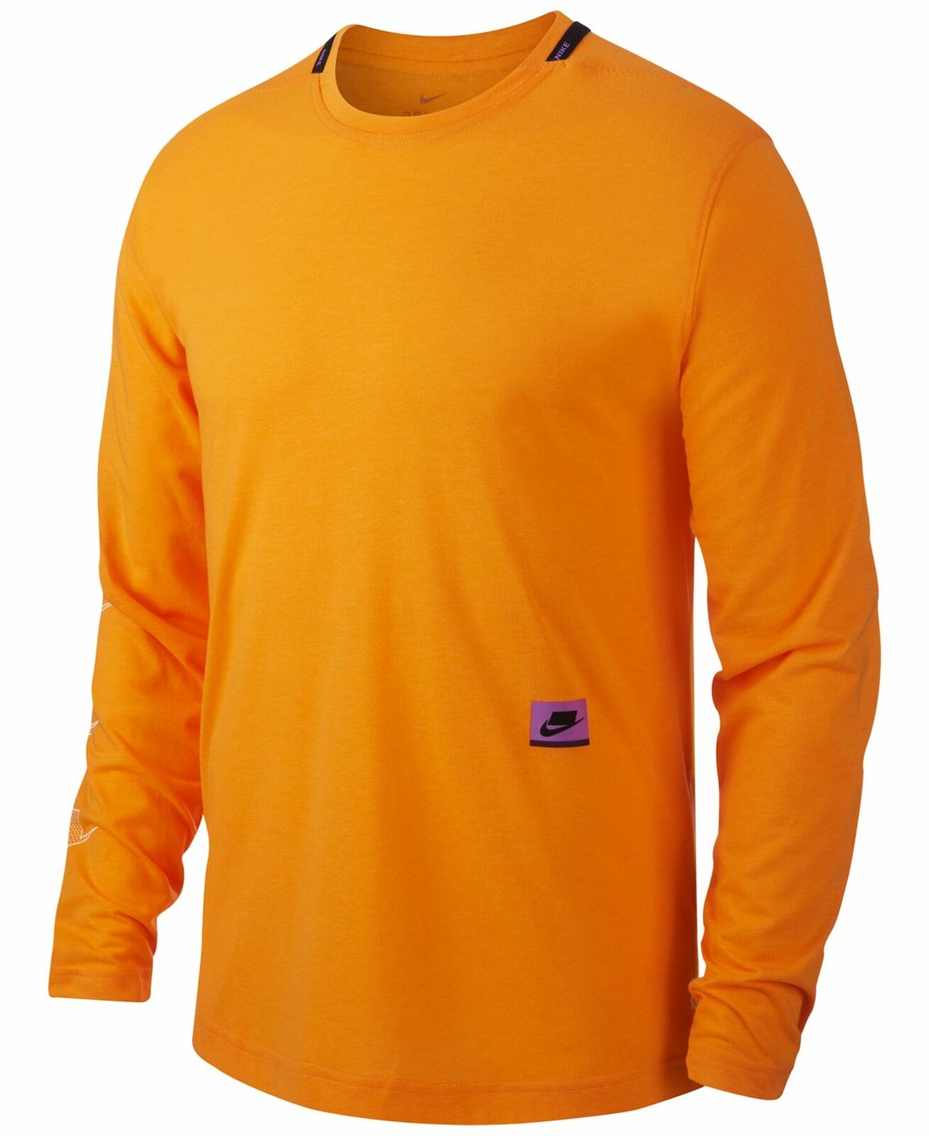 Camiseta de treino Nike Dri-FIT manga comprida masculina laranja tamanho grande