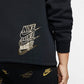 Camiseta Nike Sportswear Shine Metallic-Graphic com meio zíper, preta, tamanho extra pequeno