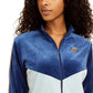 Jaqueta Nike Sportswear Velour Colorblocked Feminina Azul Tamanho Médio
