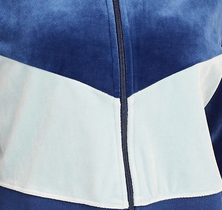 Jaqueta Nike Sportswear Velour Colorblocked Feminina Azul Tamanho Médio