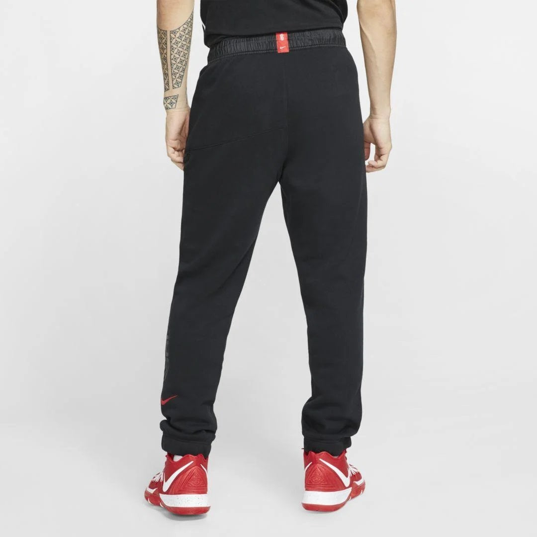 Calça de basquete Nike Fleece masculina, preta, tamanho grande