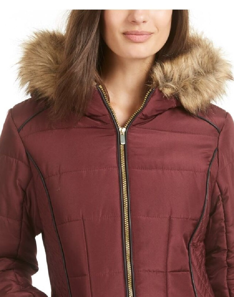 Jaqueta esportiva feminina Karen Scott com zíper, cor merlot, tamanho pequeno