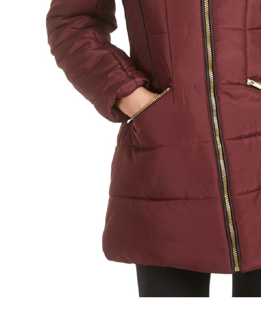 Jaqueta esportiva feminina Karen Scott com zíper, cor merlot, tamanho pequeno