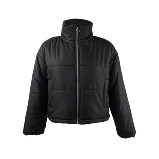 Celebrity Pink Juniors' Cropped Puffer Coat Black Size Large
