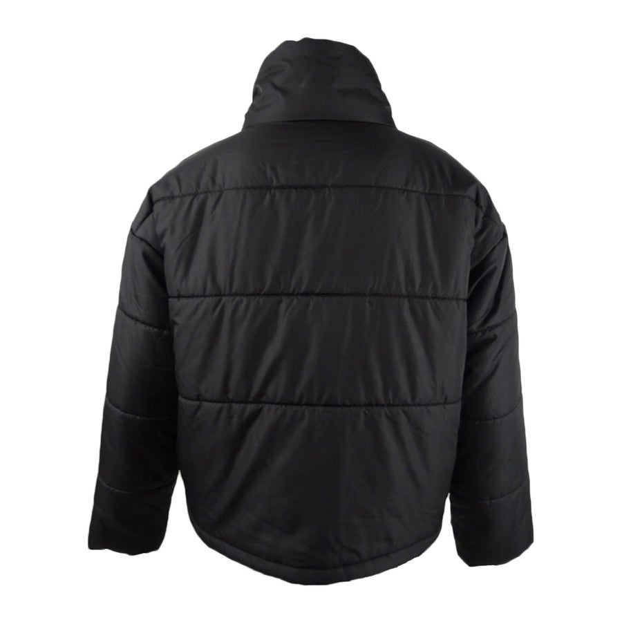 Casaco curto puffer rosa Celebrity Juniors, preto, tamanho grande