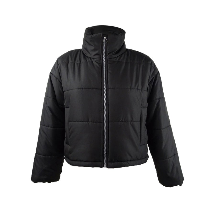 Casaco curto puffer rosa Celebrity Juniors, tamanho extra grande, preto