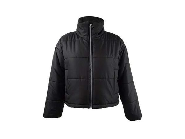 Casaco curto puffer rosa Celebrity Juniors, preto, tamanho médio