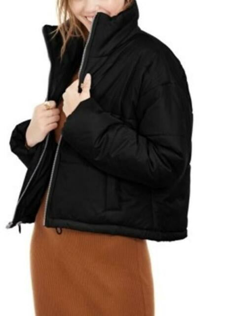 Casaco curto puffer rosa Celebrity Juniors, preto, tamanho pequeno