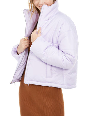 Celebrity Pink Juniors' Cropped Puffer Coat Purple Size 2 Extra Large