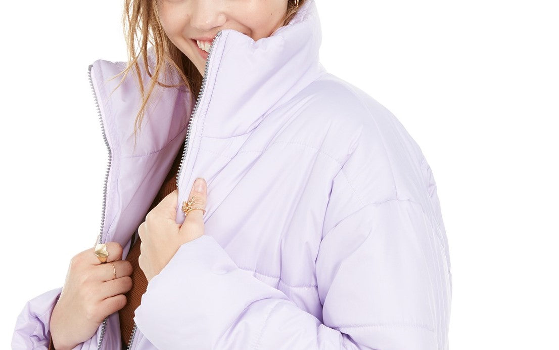 Casaco curto puffer rosa Celebrity Juniors, roxo, tamanho 2, extra grande