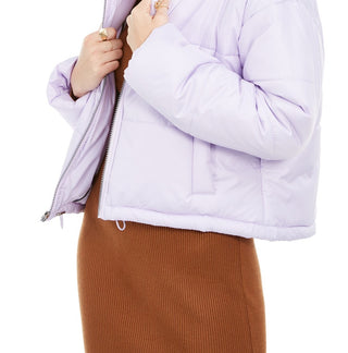 Celebrity Pink Juniors' Cropped Puffer Coat Purple Size 2 Extra Large