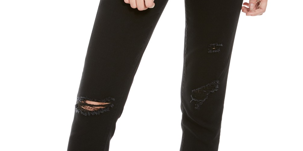 Calça jeans skinny feminina Curvy cintura média rosa celebridade, preta, tamanho 7