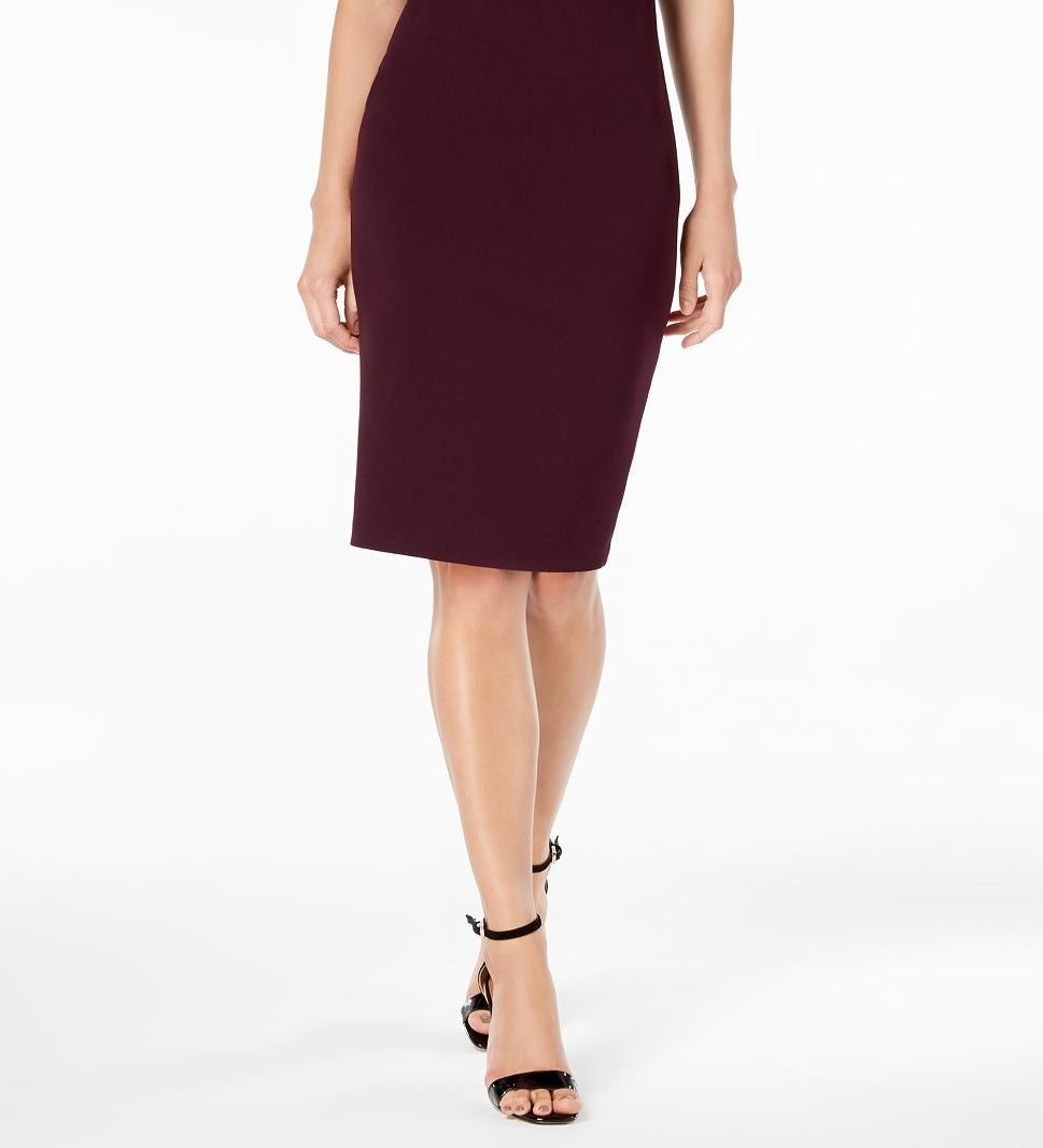Vestido Capelet Bainha Calvin Klein Feminino Roxo Tamanho 6
