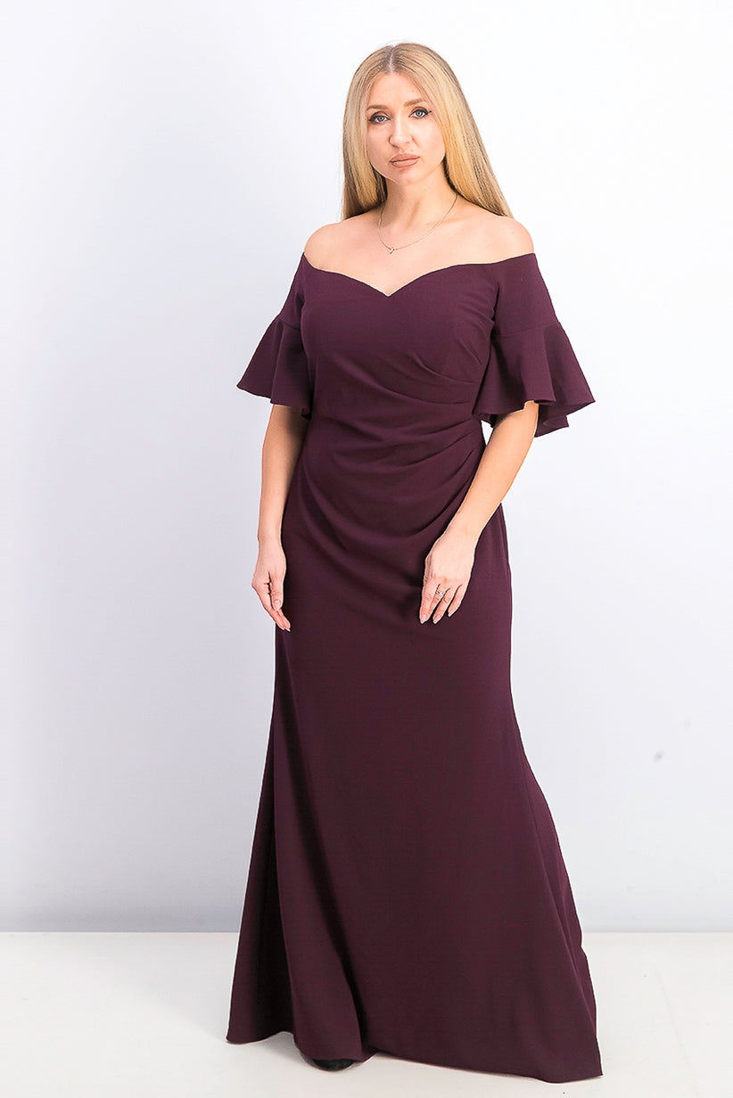 Vestido Calvin Klein Feminino Sweetheart Off-The-Sheer Roxo Tamanho 2