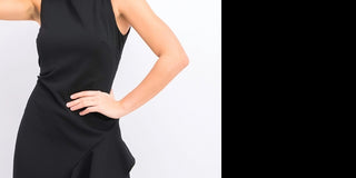 Vestido Calvin Klein Feminino Sem Mangas Com Babados E Bainha Envolvente Preto Tamanho 2