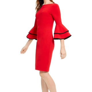 Vestido Calvin Klein Feminino Manga Sino Vermelho Tamanho 6