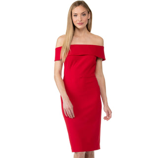 Vestido tubinho ombro a ombro Calvin Klein feminino, tamanho médio, vermelho, tamanho 14