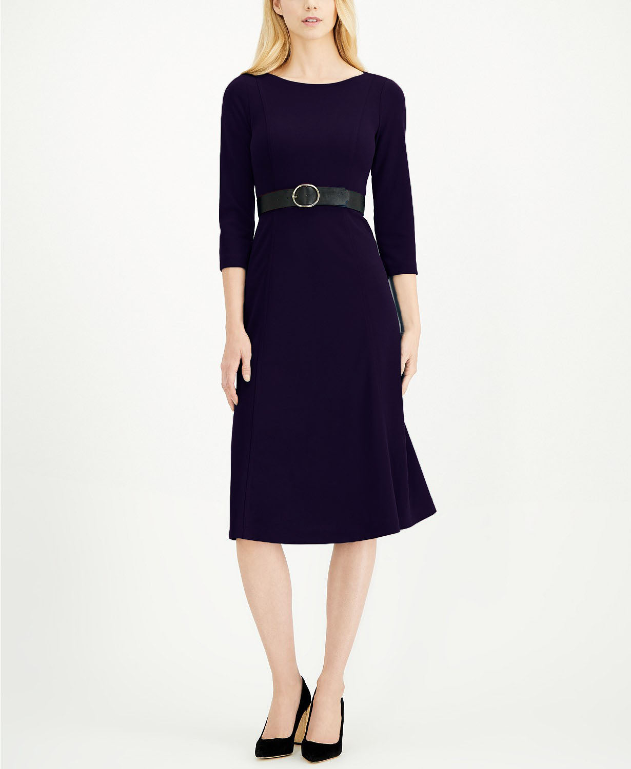 Vestido midi com cinto Calvin Klein feminino azul tamanho 6