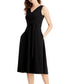 Vestido Calvin Klein Feminino com Cinto e Ombros Enfeitados, Preto, Tamanho 4