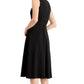 Vestido Calvin Klein Feminino com Cinto e Ombros Enfeitados, Preto, Tamanho 4