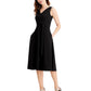 Vestido Calvin Klein Feminino com Cinto e Ombros Enfeitados, Preto, Tamanho 8