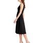 Vestido Calvin Klein Feminino com Cinto e Ombros Enfeitados, Preto, Tamanho 8