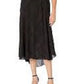 Vestido longo feminino Calvin Klein em chiffon com amarração lateral, preto, tamanho 4