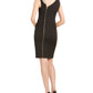 Vestido de coquetel Calvin Klein feminino, decote em V, acima do joelho, preto, tamanho 16