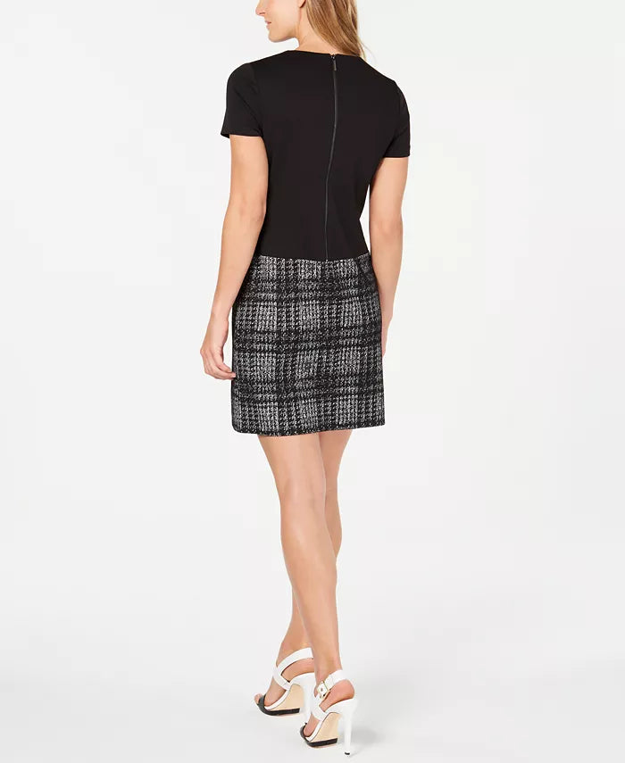 Vestido Calvin Klein Feminino Liso e Xadrez Preto Tamanho 14