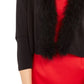 Calvin Klein Casaco Feminino com Acabamento em Pena Preto Tamanho P