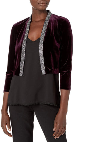 Calvin Klein feminino veludo strass shrug roxo tamanho grande