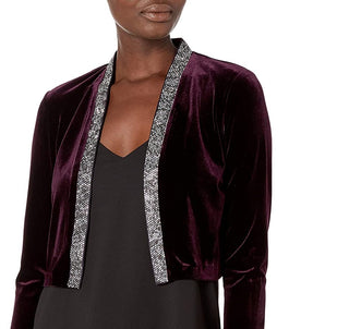 Calvin Klein feminino veludo strass shrug roxo tamanho grande