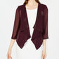 Calvin Klein Illusion-Sleeve Shrug Feminino com Strass e Manga Roxa Tamanho P
