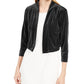 Calvin Klein Cardigan Feminino de Veludo Preto Tamanho P