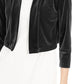 Calvin Klein Cardigan Feminino de Veludo Preto Tamanho P