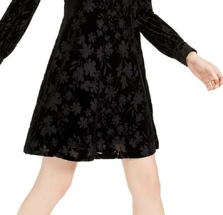 Vestido Calvin Klein Feminino Burnout Velvet Pattern A-Line Preto Tamanho 16