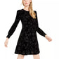 Vestido Calvin Klein Feminino Burnout Velvet Pattern A-Line Preto Tamanho 16