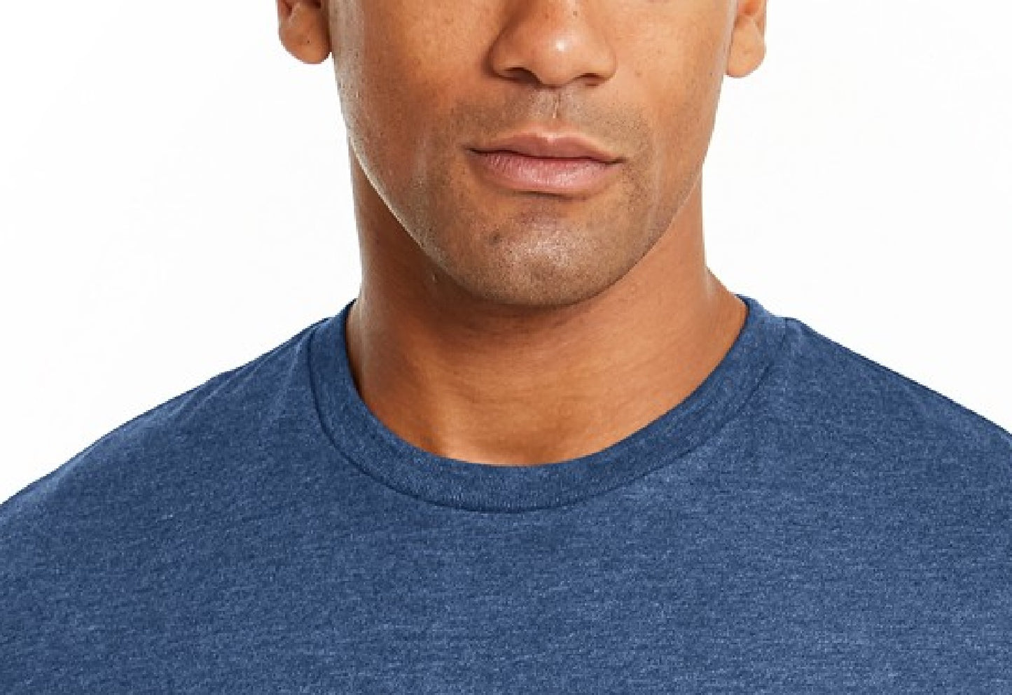Camiseta masculina Alfani com gola redonda, azul, tamanho médio