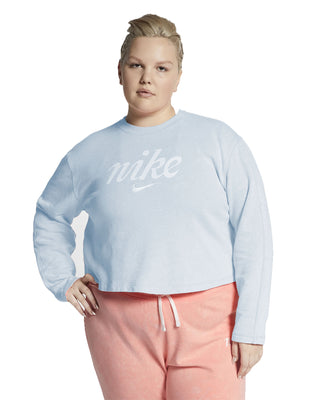 Moletom Nike Sportswear Plus Cropped Crew Feminino Azul Tamanho 2X